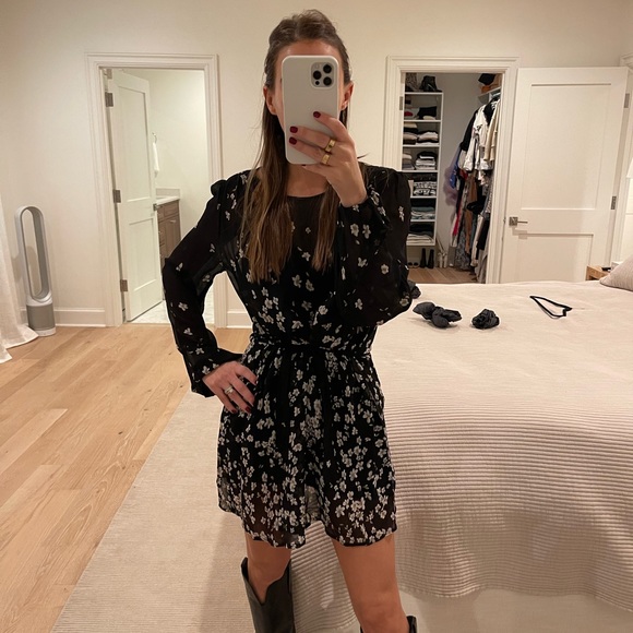 Reformation Floral long sleeve mini dress size XXS - Picture 2 of 4